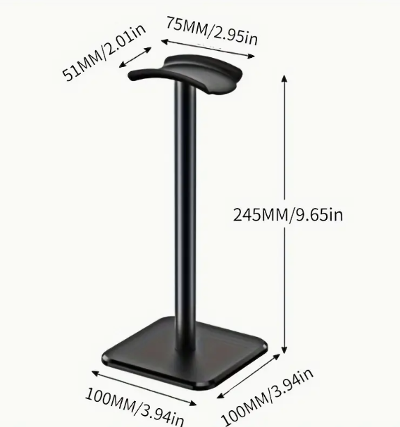 Premium Metal Headphone Stand - Detachable Display & Storage for Gaming Earphones, Square Base Design